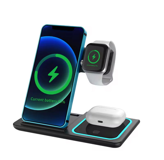 (Pre-order)3-in-1 Fast Wireless Charging Station for Phone, AirPods & Watch